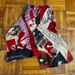 Vivienne Westwood asymmetrical headline graffiti text skirt 6 NWT